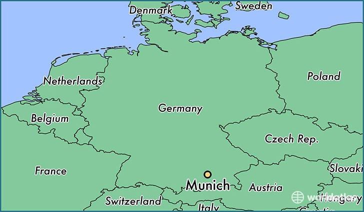 Münhen dünya xəritəsində