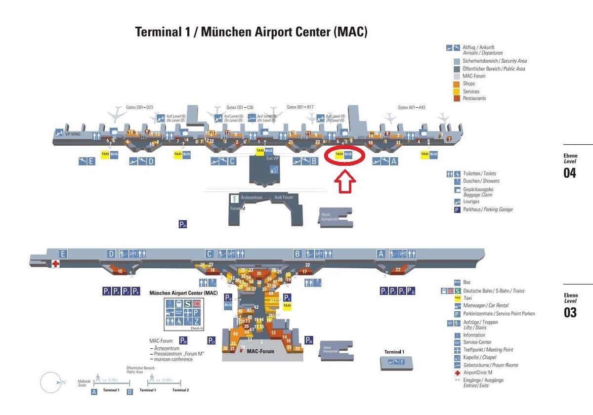 Kart Münhen Terminal 1 aeroportunun