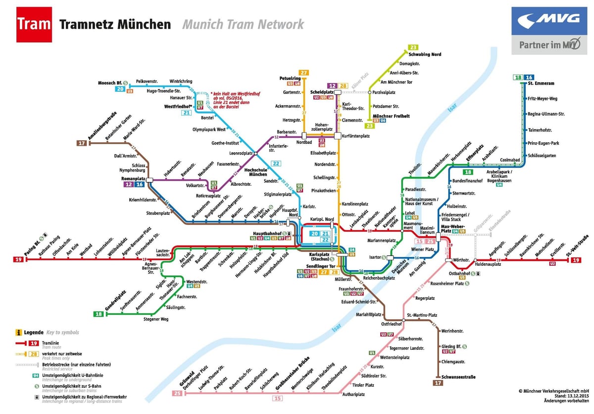 Kart Münhen tramvay