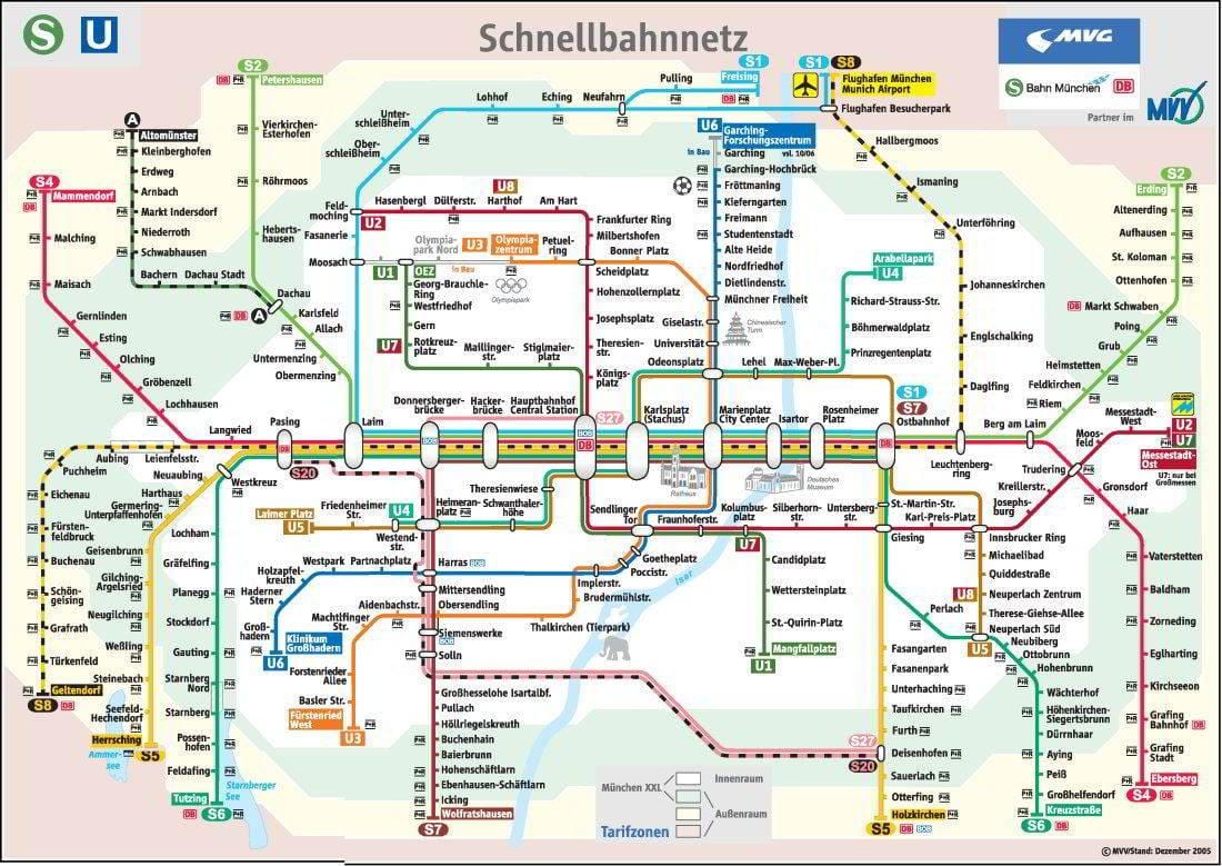 metro xəritəsi Münhen