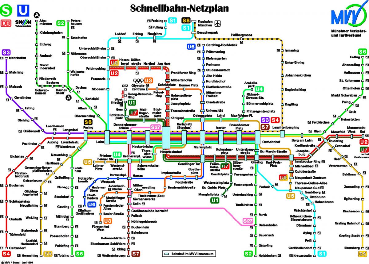 Metro xəritəsi Münhen 