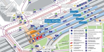 Münhen dəmir yolu stansiyanın platformasında xəritə